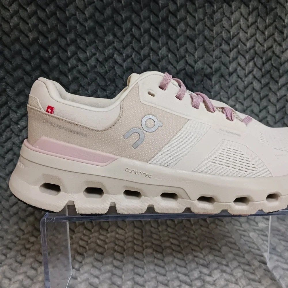 Once We Were Warriors Women's Athletic Trainers in White and Light Pink